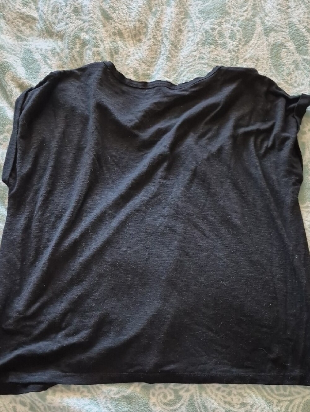 Ellen Tracy Black Short Sleeve Top with Gold Stud Accents - Picture 6 of 7